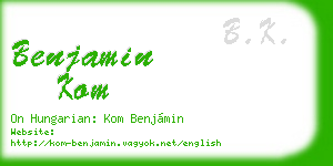 benjamin kom business card
